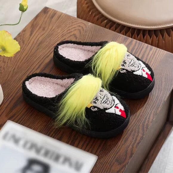 Funny Gift Trump Wig Plush Slippers Indoor Outdoor US Size 9-10 Men's - Picture 5 of 5
